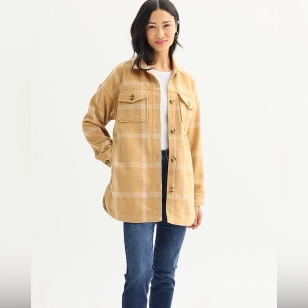 Sonoma Neutral Plaid Shacket